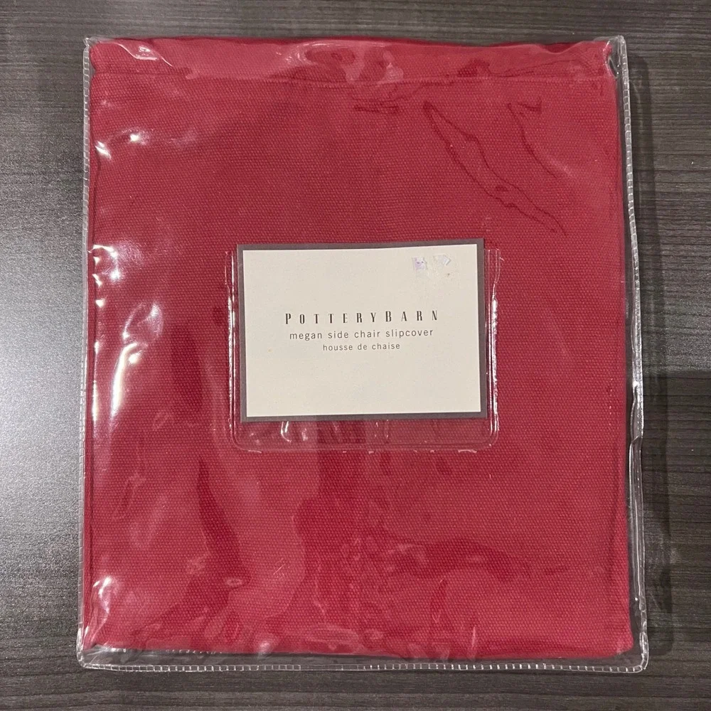 Pottery Barn Megan Side Chair Slipcover Red 100% Cotton Canvas New